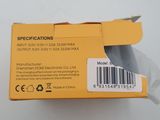 a close up of a yellow box with a barcode on it
