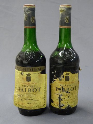 CHATEAU TALBOT, grand cru classé, 2 bouteilles de 1970