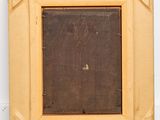 a painting of a wooden frame with a brown background