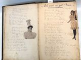 un vieux livre avec l'image d'une femme et d'un homme