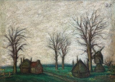 Jakob SMITS (1855/56-1928) "Paysage belge à la lumière du ma…