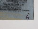 a picture of a painting of a man on a surfboard