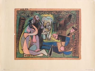 une image d'un tableau représentant un homme et une femme assis sur un banc