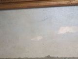 a picture of a painting of cows grazing in a field