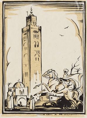 une image représentant un dessin en noir et blanc d'une tour horloge