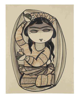 JAZEH TABATABAI (1931-2008) Oriental woman signé ‘JAZEH TABA…