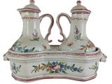 two vases that have been decorated with flowers on them