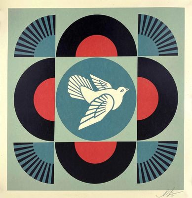a picture of a picture of a bird in the middle of a circle