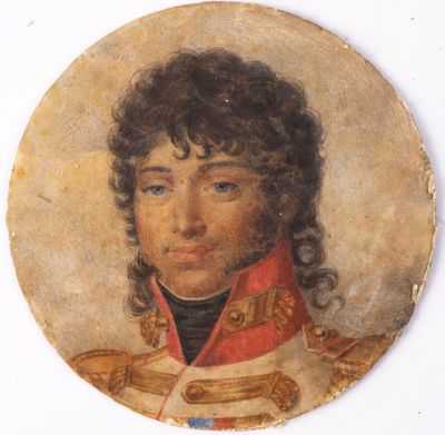 portrait of a man in a military uniform in a circle