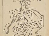 une image représentant un dessin d'un homme à cheval