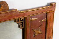 Grand miroir à décor de chinoiserie, en bois sculpté et pati… (photo 4)