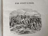 an old book with a picture of a group of people on it