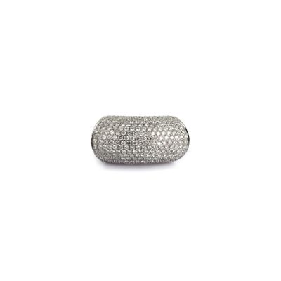 Travail contemporain Importante bague bandeau bombée en or r…