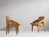paire de fauteuils de salon de style « mid-century modern », dans la veine de Charles Eames
