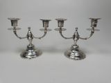 pair of silver plated candlesticks