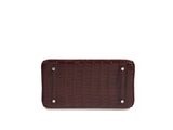 an image of a brown wallet with a zipper on the front