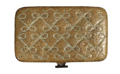 ANYA HINDMARCH Porte carte cuir, tissu et métal