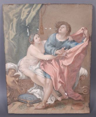 an image of a painting of two women sitting on a bed
