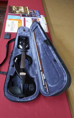a violin that is sitting in a case on a table