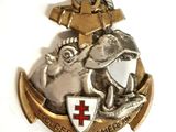 une image représentant une médaille en argent et en or sur laquelle figure une croix rouge