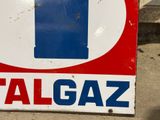 a red and white sign that says total gaz on it