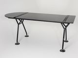 an image of a black table with two legs and a black top