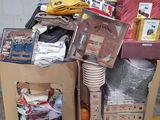 a cart full of items sitting on a pallet