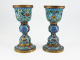 pair of chinese cloise enamel vases