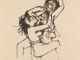 an image of a drawing of a man sitting on a chair