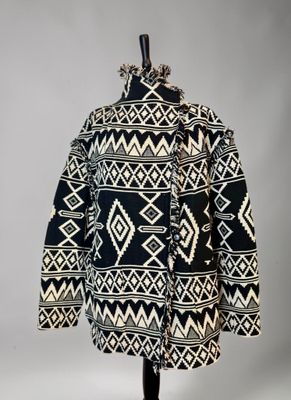 a black and white jacket on a mannequin mannequin mannequin mannequin mannequin mannequin mannequin mannequin mann