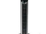 an image of a black tower fan sitting on top of a table