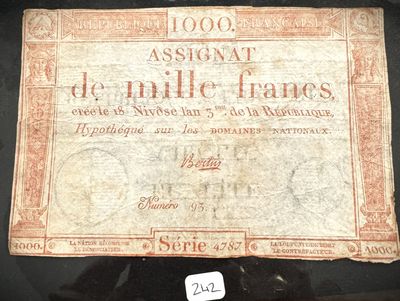un ancien billet de banque français comportant très peu d'inscriptions