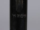 a close up of a baseball bat with a number on it