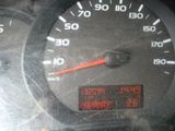 a close up of a speedometer in a car