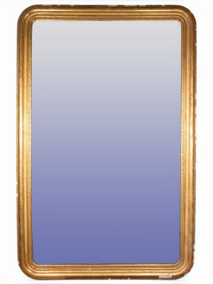 an image of a gold framed mirror on a white background