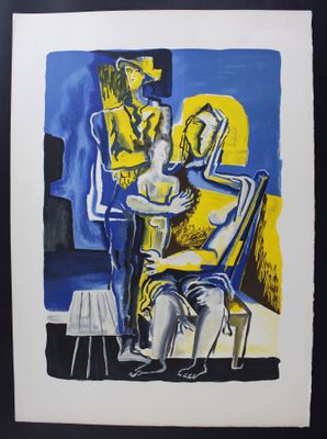 Ossip ZADKINE (1888-1967): "Famille", lithographie, avec tim… - Photo 1