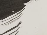 an image of a black and white drawing of a boat on a body of water