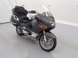 a motorcycle that is parked in a room