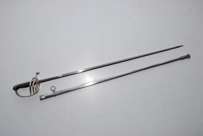 a pair of swords on a white surface