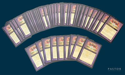 a lot of cards that are on the table