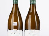 deux bouteilles de vin posées l'une à côté de l'autre sur une surface blanche