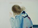 painting of an angel with a halo above his head