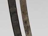 pair of two swords with gold and silver on a white background