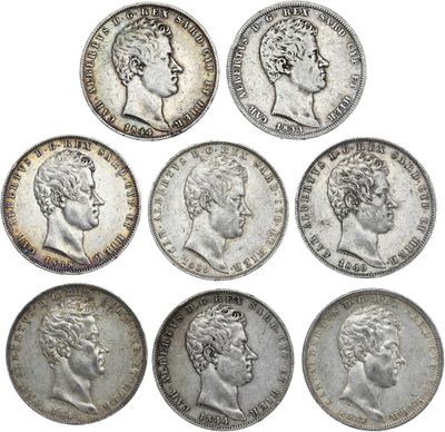 six pièces d'argent datant de l'époque de l'Empire romain