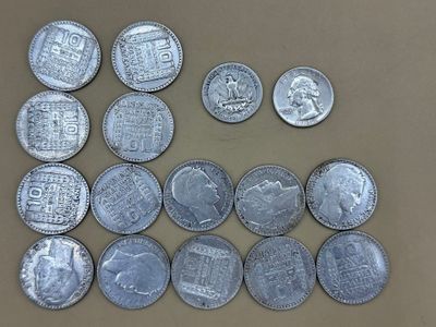 Lot de pièces en argent comprenant 14 pièces de 10 francs TURIN et Deu - Photo 1