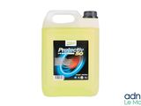a gallon of yellow liquid on a white background