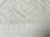 an image of a white blanket with fringes on it