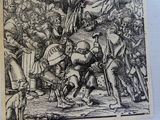 un dessin en noir et blanc représentant un groupe de personnes dans une forêt