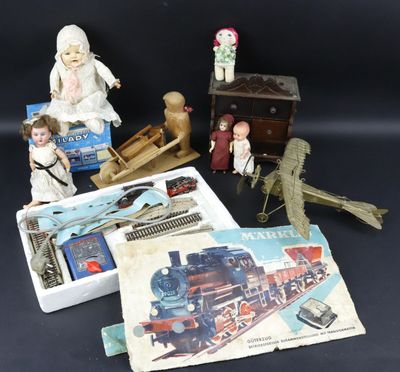 a bunch of toys that are sitting on a table