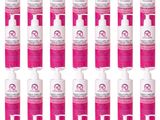 lot de 30 flacons de produits de soins capillaires avec des étiquettes roses
